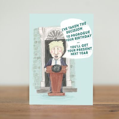 Prórroga tu cumpleaños - tarjeta Boris Johnson