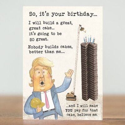 Gran pastel - tarjeta de Donald Trump