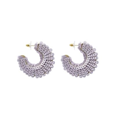 Lilac Sequin Hoop Earrings