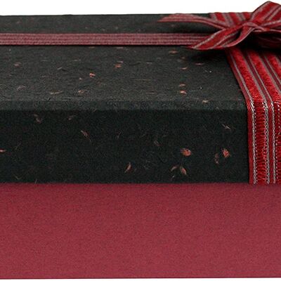 Textured Burgundy Box with Black Lid
