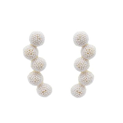 Five Drop Pearl Ball Earrings