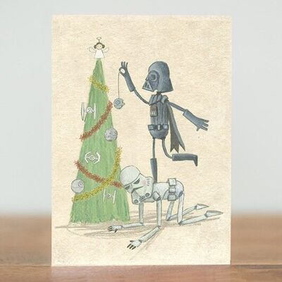 Decoración de la estrella de la muerte - tarjeta de Navidad