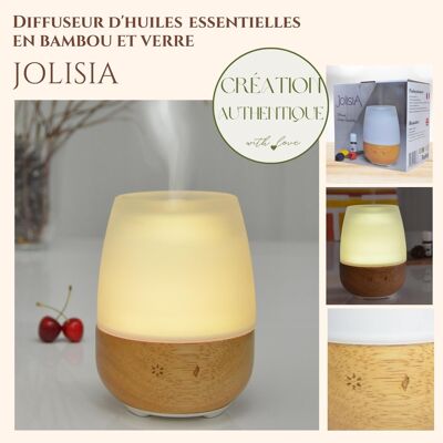 Diffuseur Ultrasonique – Jolisia –Verrerie Epaisse – Design Sobre et Epuré – Boutons Tactiles – Idée Décoration Aromathérapie