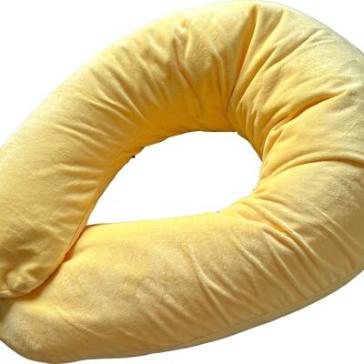 Breastfeeding cushion 205 cm "velvet polyester" plain color -Yellow