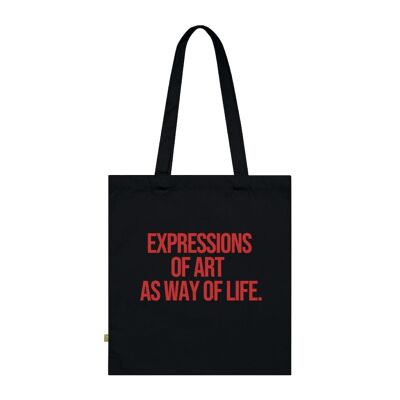Kunst-Zitat-Schwarz-Einkaufstasche