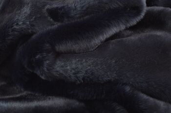 Plaid fausse fourrure Perth doublure en laine-cachemire Noir 3