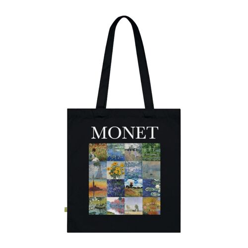 Claude Monet black  Tote bag