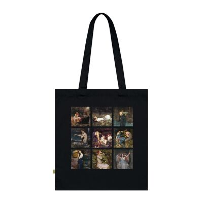 Waterhouse collage black Tote bag