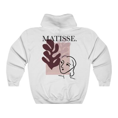 Matisse flower face Sweat à capuche unisexe Blanc