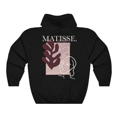 Matisse flower face Sweat à capuche unisexe Noir