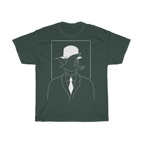 Magritte One line Abstract Shirt Forest Green