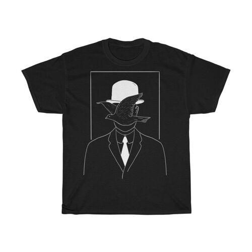 Magritte One line Abstract Shirt Black