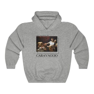 Caravaggio Hoodie Judit y Holofernes Backprint Sport Grey