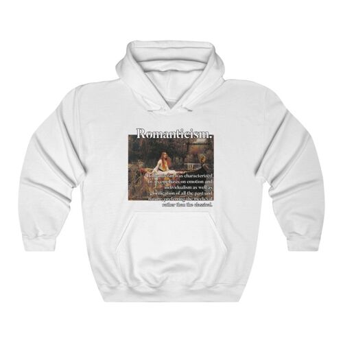 Buy wholesale Romanticism Lady of Shalott Art %100 High Quality Cotton  Hoodie sweatshirt White