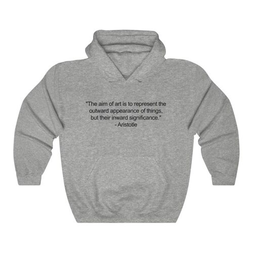 Art Quote Aesthetic Hoodie Vintage art Backprint Sport Grey