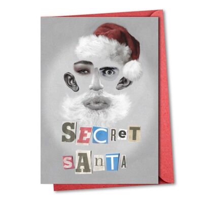 Secret Santa Kiss - tarjeta de Navidad