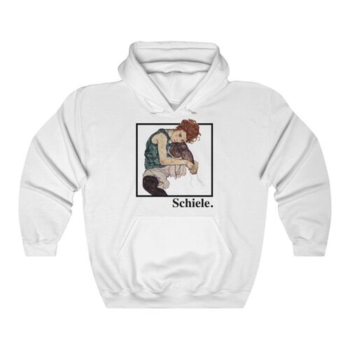 Tribute to Schiele Hoodie Geometry Art White