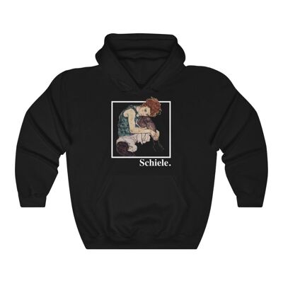 Hommage an Schiele Hoodie Geometry Art Schwarz