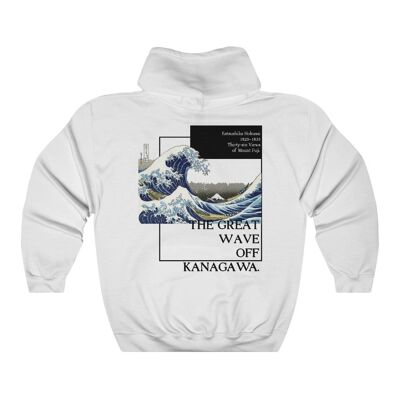 Die große Welle von Kanagawa Hoodie Weiß