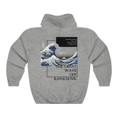 The Great Wave of Kanagawa Hoodie Sport Grey