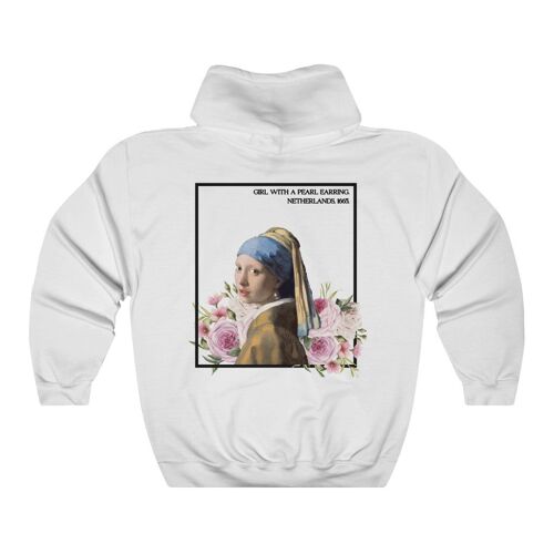 Girl with a Pearl earring Hoodie White