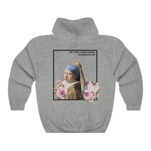 Girl with a Pearl earring Hoodie Sport Grey