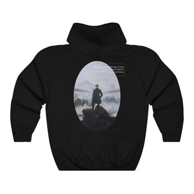 Friedrich Hoodie Wanderer über dem Nebelmeer Schwarz