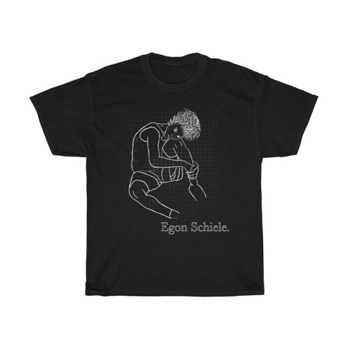 Egon Schiele Shirt One line abstract Black