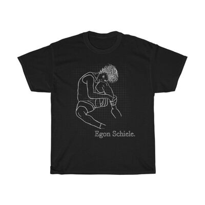 Egon Schiele Hemd Einzeilig abstrakt Schwarz