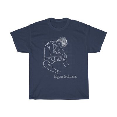 Egon Schiele Shirt One line abstract Navy