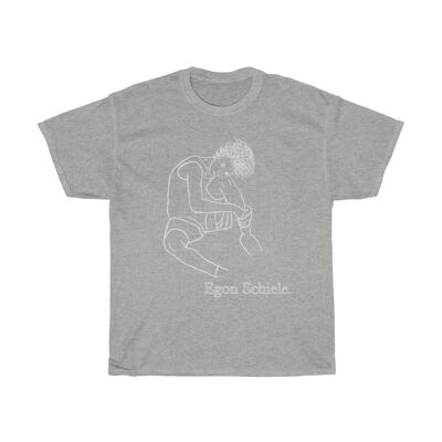 Egon Schiele Hemd Einzeilig abstrakt Sport Grau