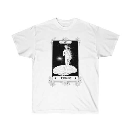 Tarot card the world Shirt Botticelli art inspired shirt White
