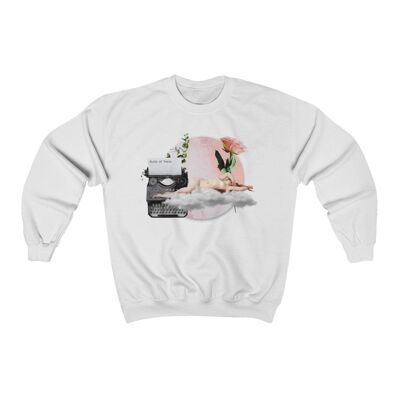 Birth of Venus with Roses Unisex Sweatshirt White