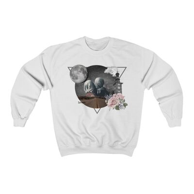 Hommage an Magritte Sweatshirt Weiß