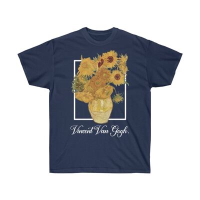 Vincent Van Gogh Sunflowers shirt Navy