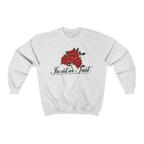 In art we trust Red rose Sweatshirt White