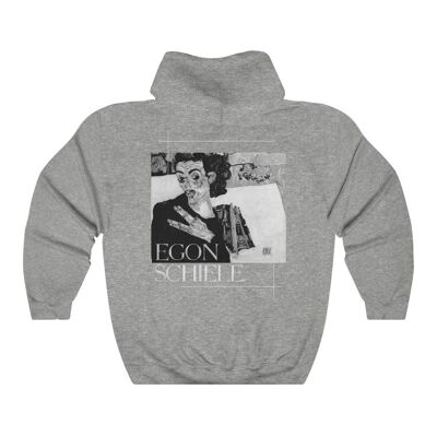 Egon Schiele Hoodie B&W Special Edition Sport Grau