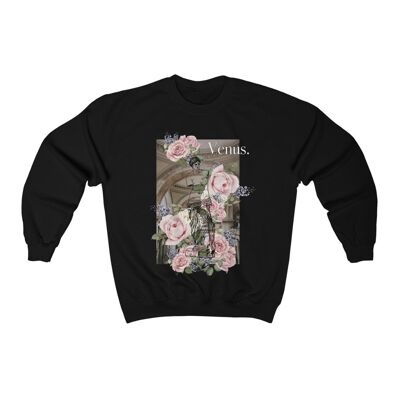 Sweatshirt Venus & Blumen Schwarz