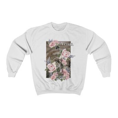 Sweatshirt Venus & Blumen Weiß