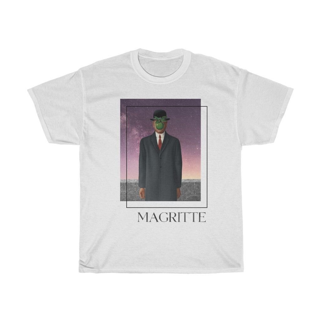 Magritte Shirt Tribute to Magritte art inspiration Aesthetic Unisex Art Tee White