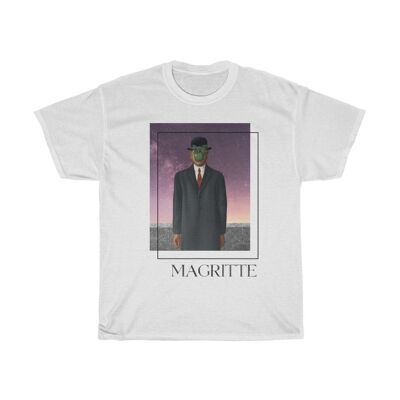 Magritte Shirt Tribute to Magritte art inspiration Aesthetic Unisex Art Tee White