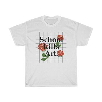 L'école tue Art Shirt Blanc 1