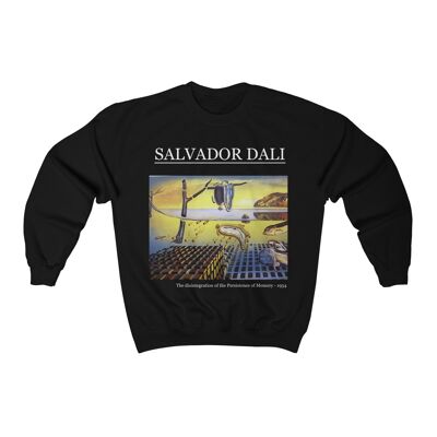 Felpa Salvador Dalí La disintegrazione della persistenza della memoria Nero