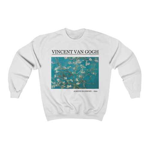 Vincent Van Gogh Sweatshirt Almond Blossoms White
