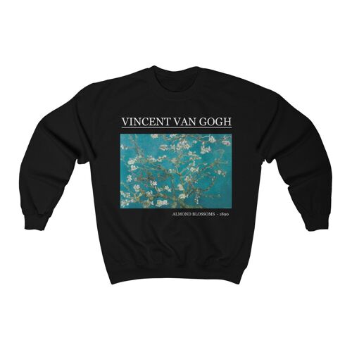 Vincent Van Gogh Sweatshirt Almond Blossoms Black