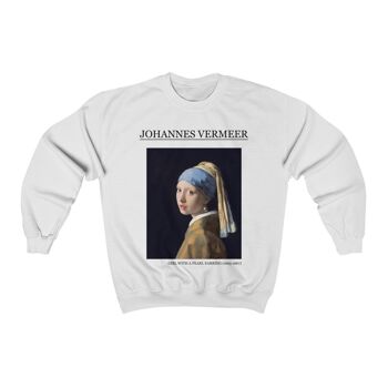 Johannes Vermeer Sweat Fille avec une boucle d'oreille en perle Blanc