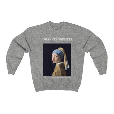 Johannes Vermeer Sweatshirt Girl with a pearl earring Sport Gray