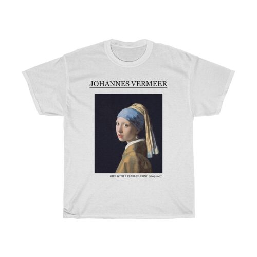 Johannes Vermeer Shirt Girl with a pearl Earring White
