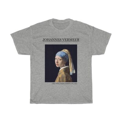 Johannes Vermeer Hemd Mädchen mit Perlenohrring Sport Grau