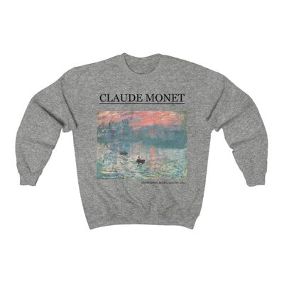 Claude Monet Sweatshirt Soleil Levant Sport Grau